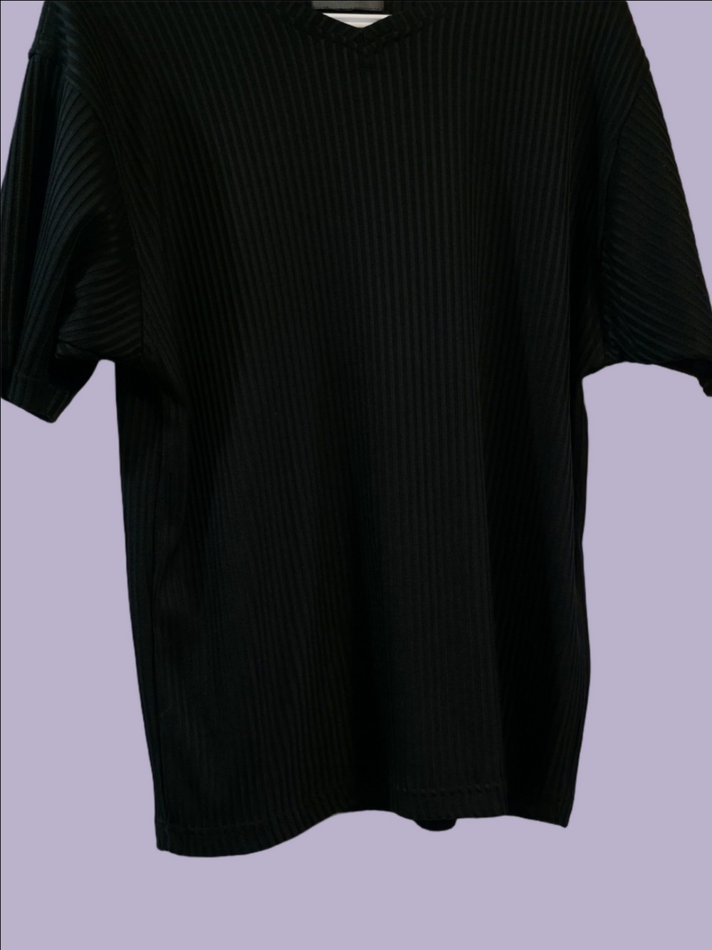 4/$67 Deal! Bruno Men's Black Ribbed V-Neck Shirt